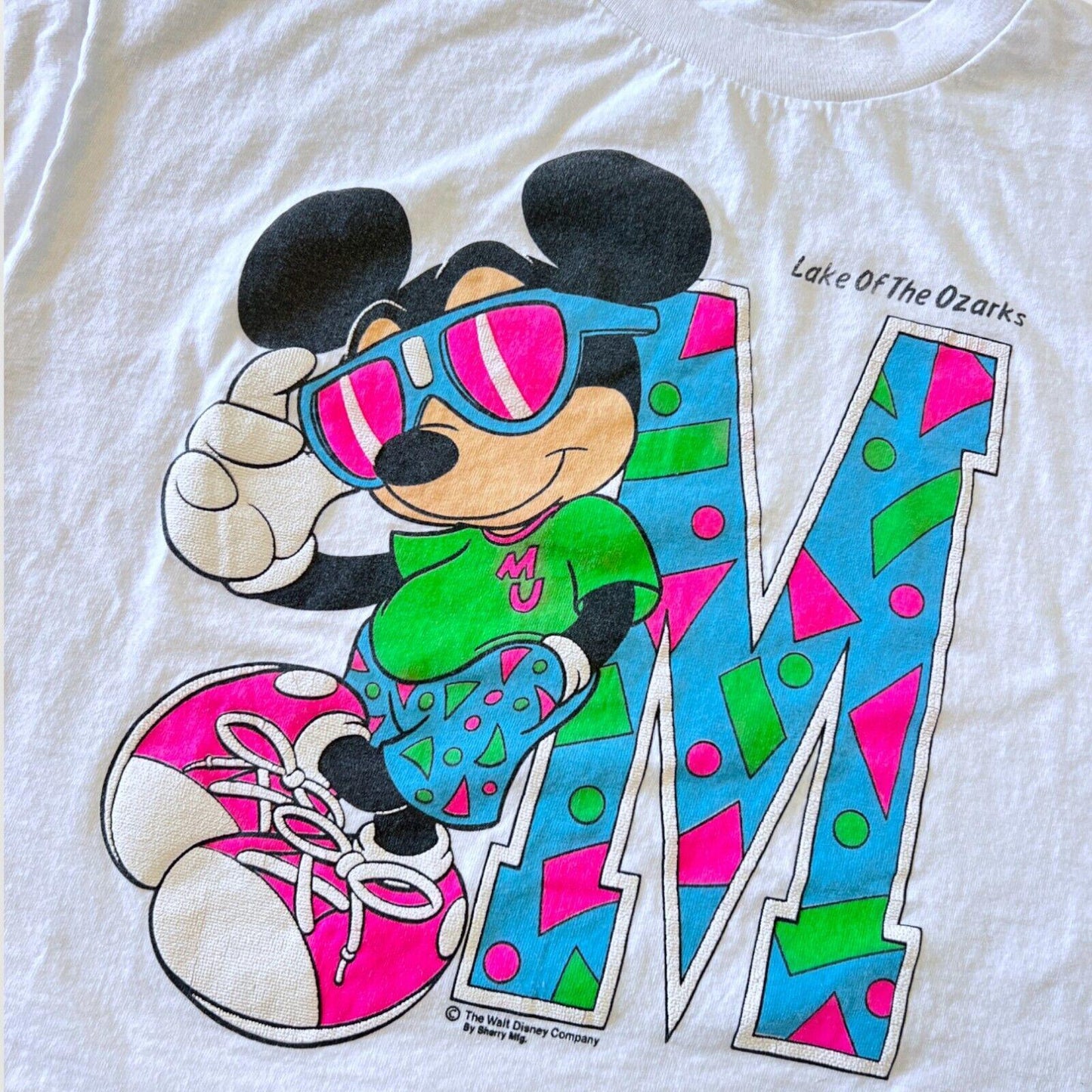 VINTAGE 80'S MICKEY MOUSE DISNEY CROP TOP – WHITE TEE UNISEX LARGE