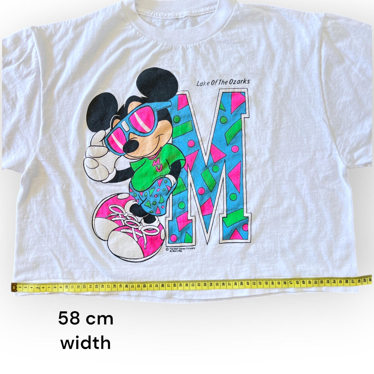 VINTAGE 80'S MICKEY MOUSE DISNEY CROP TOP – WHITE TEE UNISEX LARGE