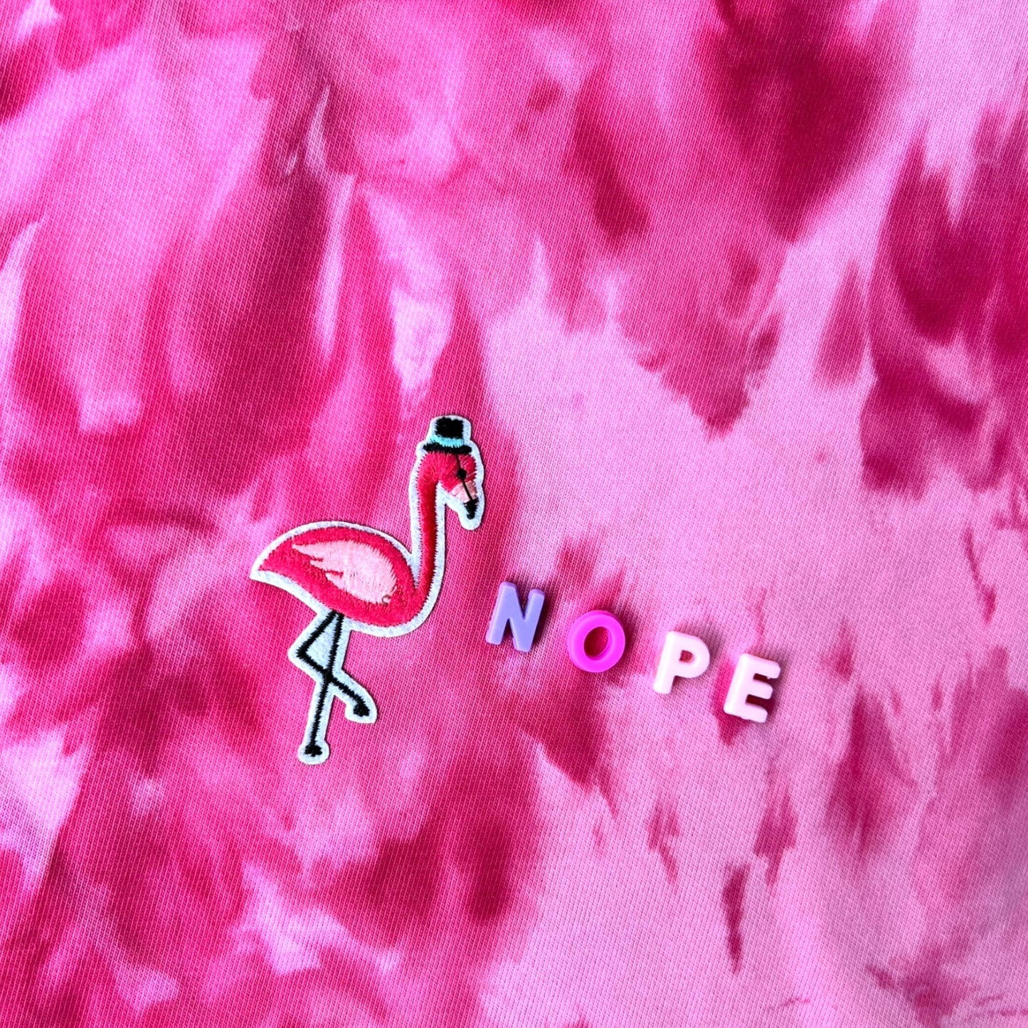 Up-cycled "Nope" Tote- Flamingo Pink