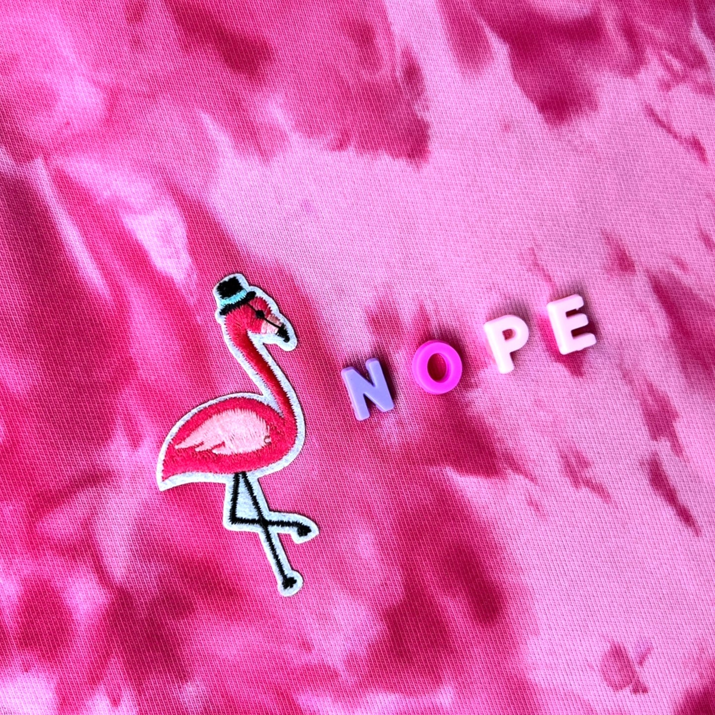 Up-cycled "Nope" Tote- Flamingo Pink