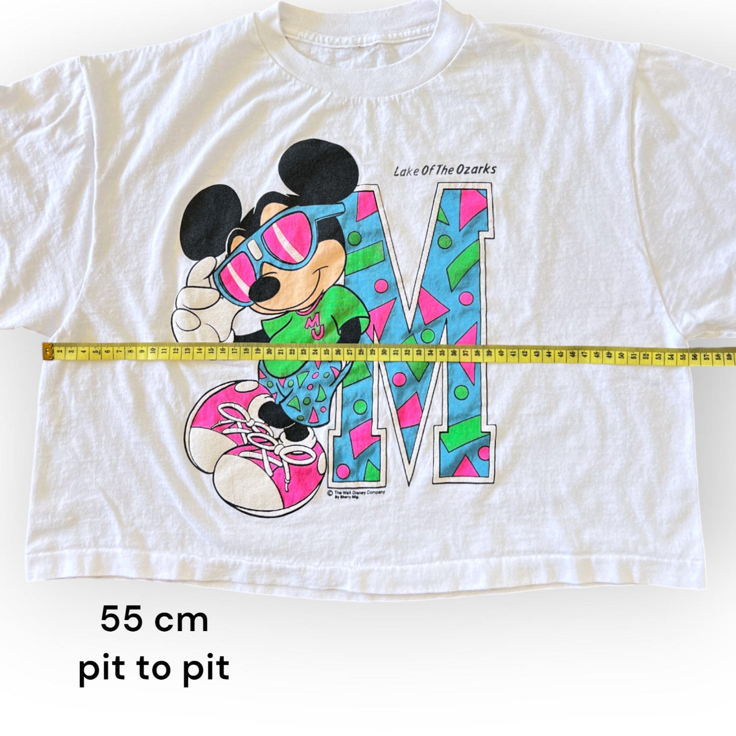 VINTAGE 80'S MICKEY MOUSE DISNEY CROP TOP – WHITE TEE UNISEX LARGE