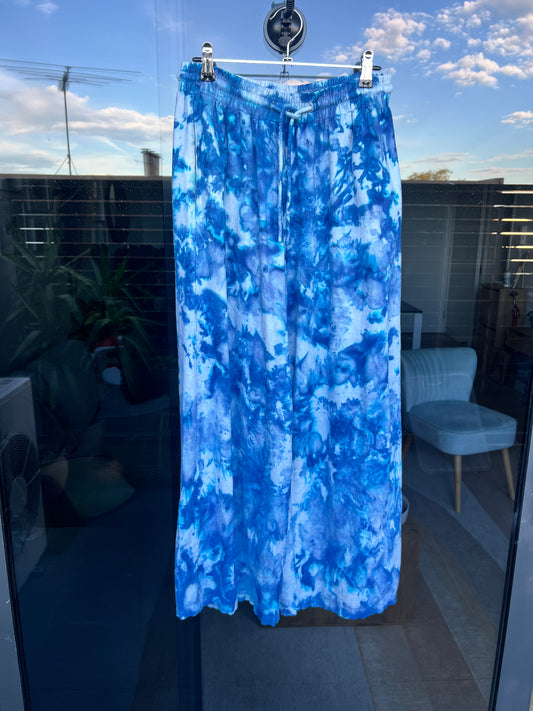 Ice-dye iceburg wide leg pant - M