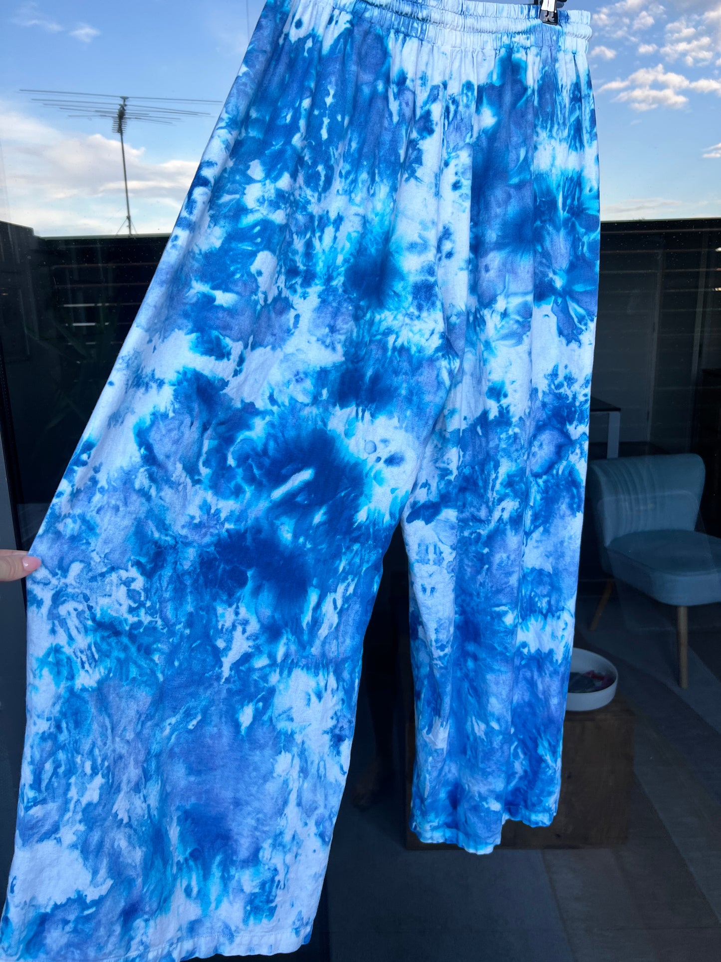 Ice-dye iceburg wide leg pant - M