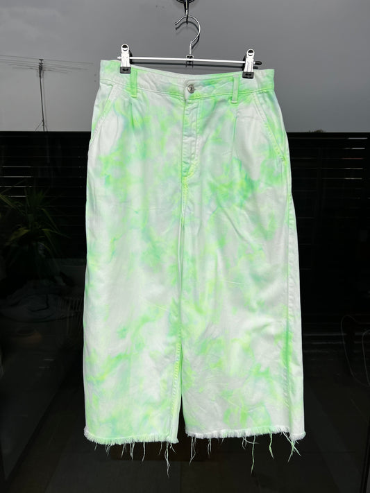 Ice-dye lime rickey jeans- M