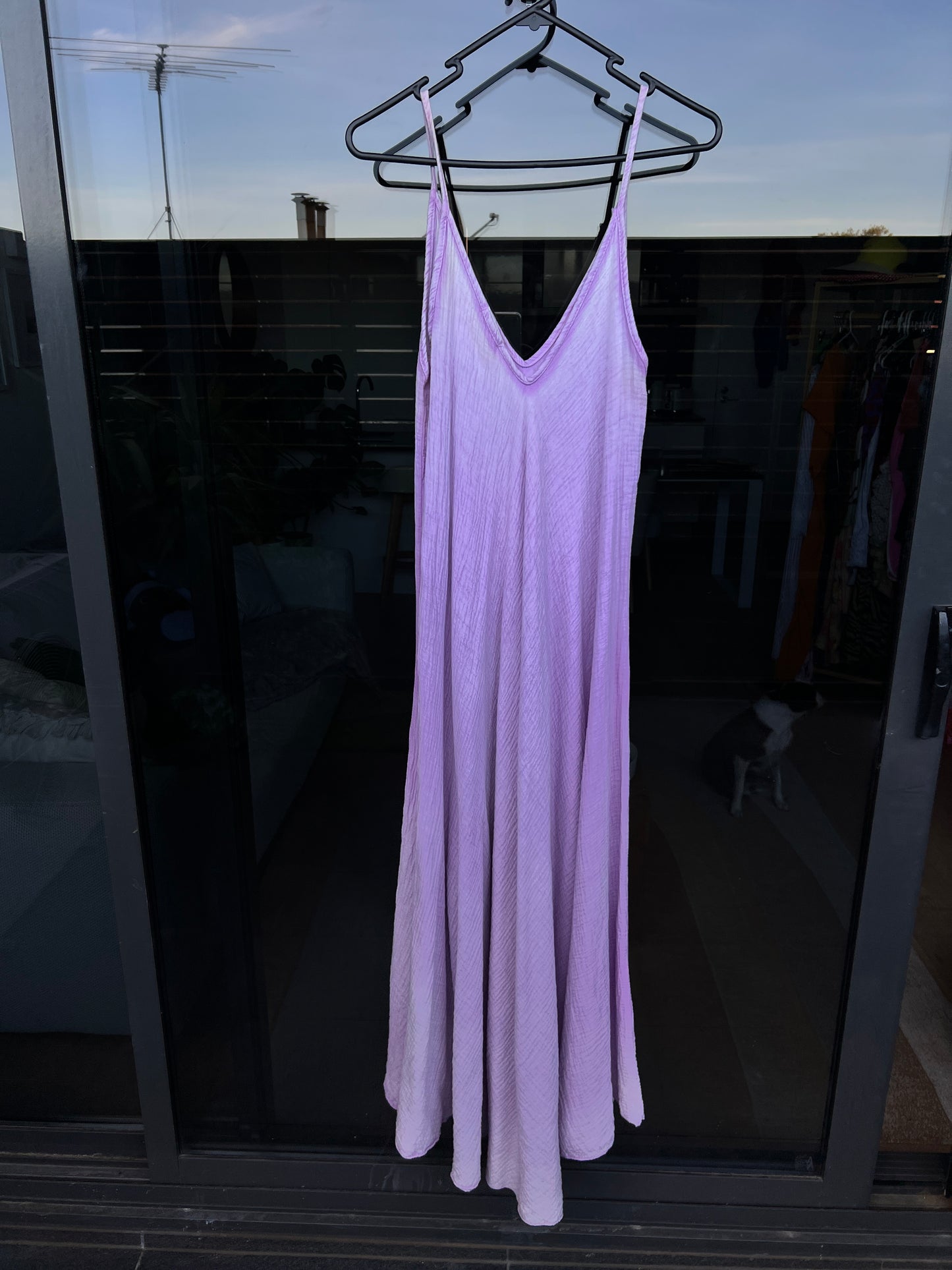 lavender cotton maxi dress- one size