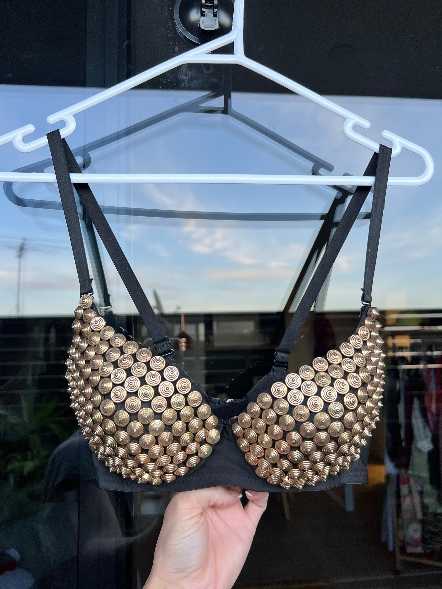 gold studded push up bra- 34B/C