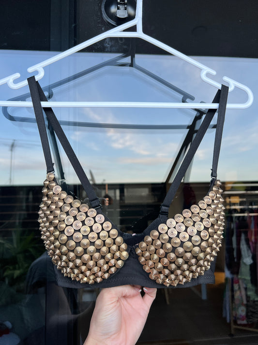 gold studded push up bra- 34B/C