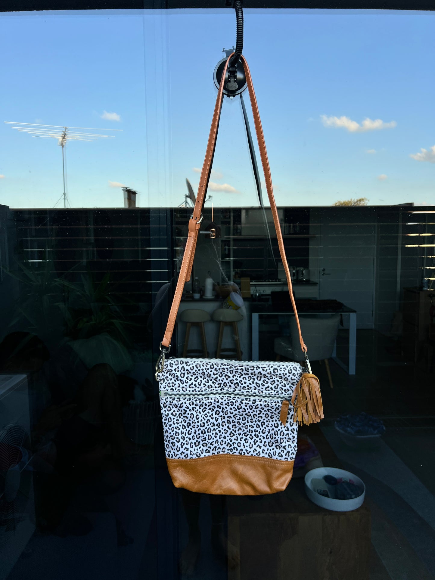 madbags leather- Leopard/Tan Bucket Bag