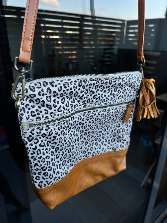 madbags leather- Leopard/Tan Bucket Bag