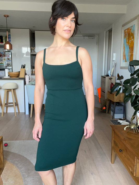 Here comes the sun emerald dress- S