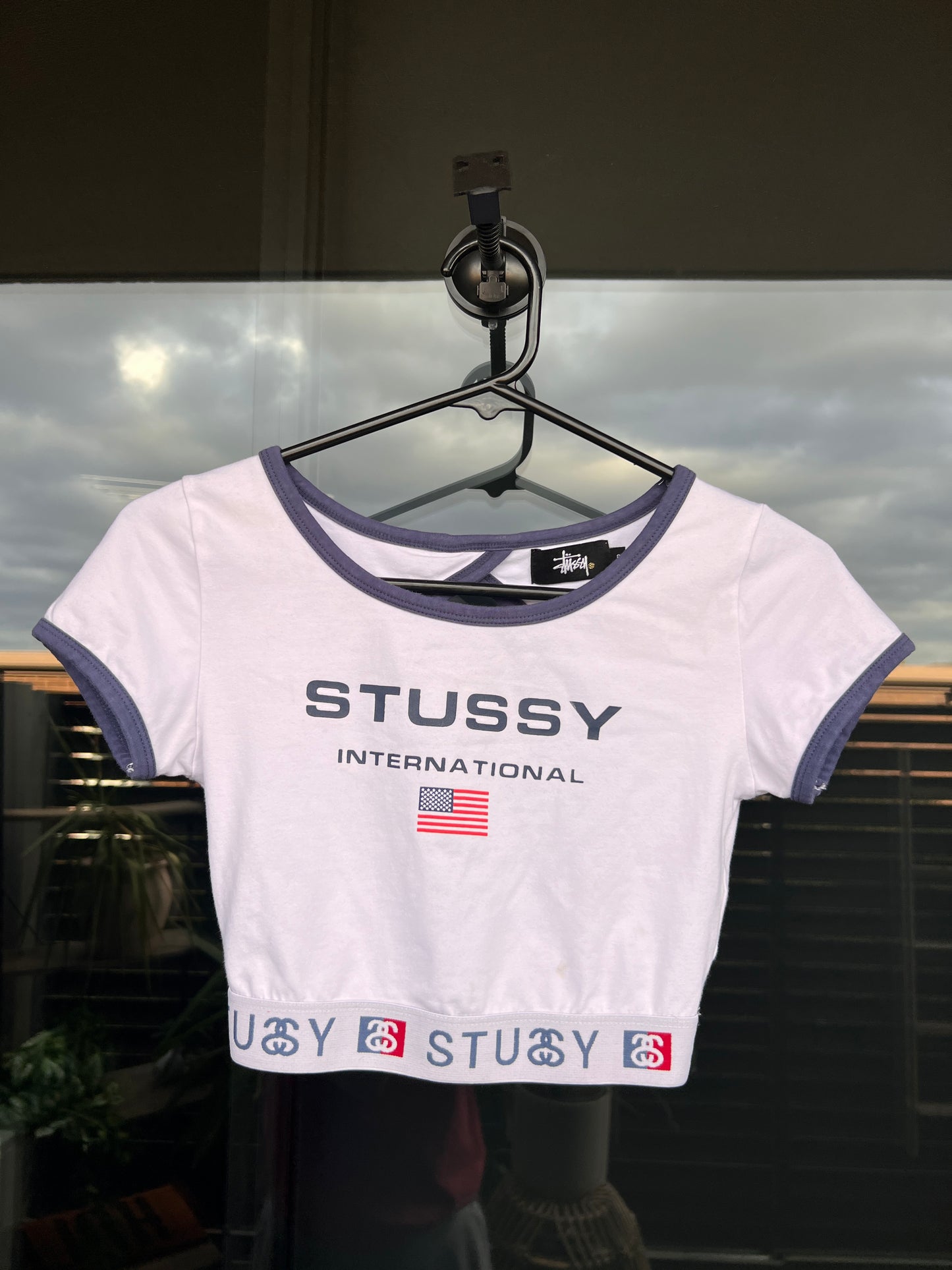 hey stussy cropped tee- XS