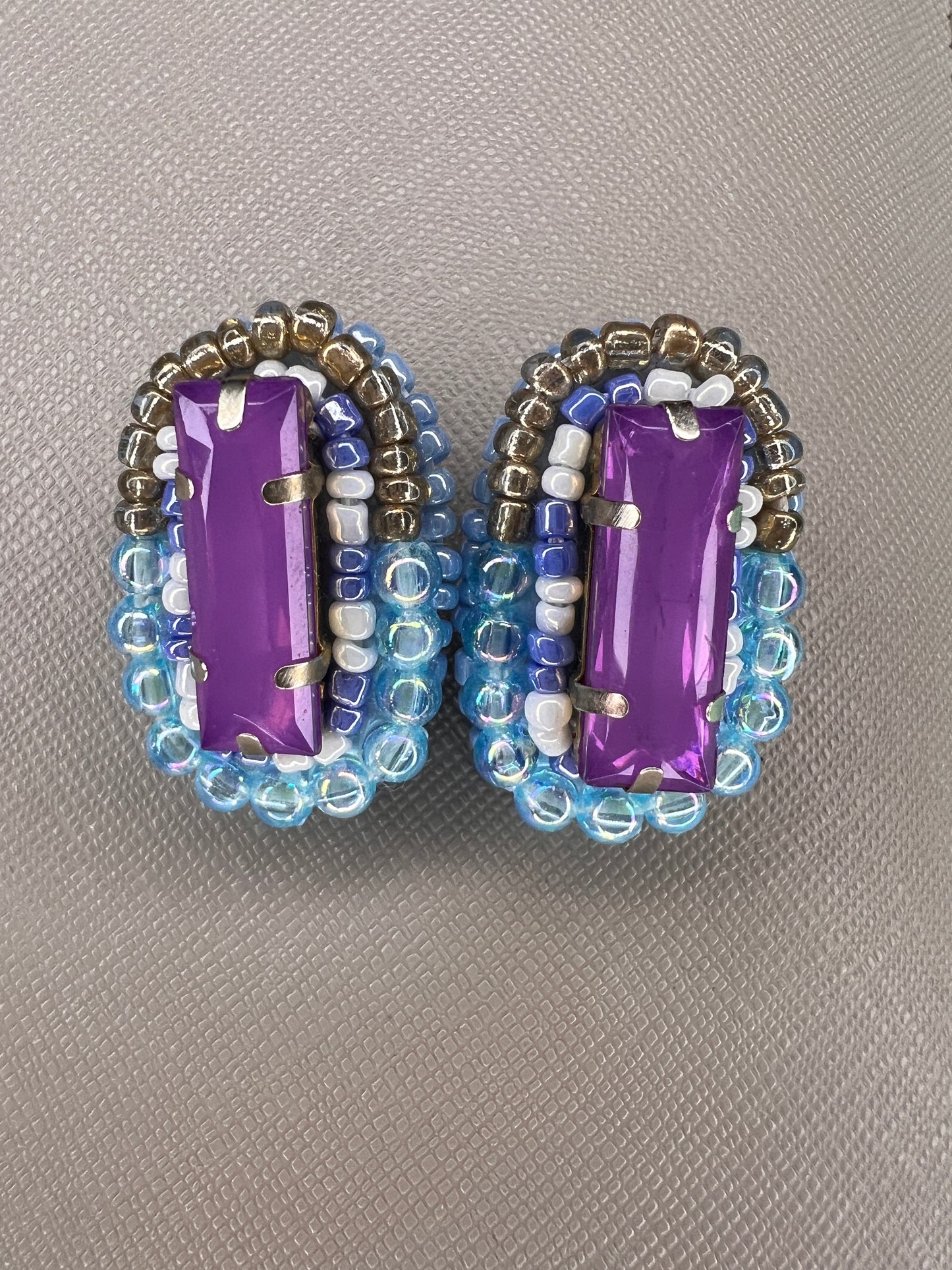 purple beatle earrings