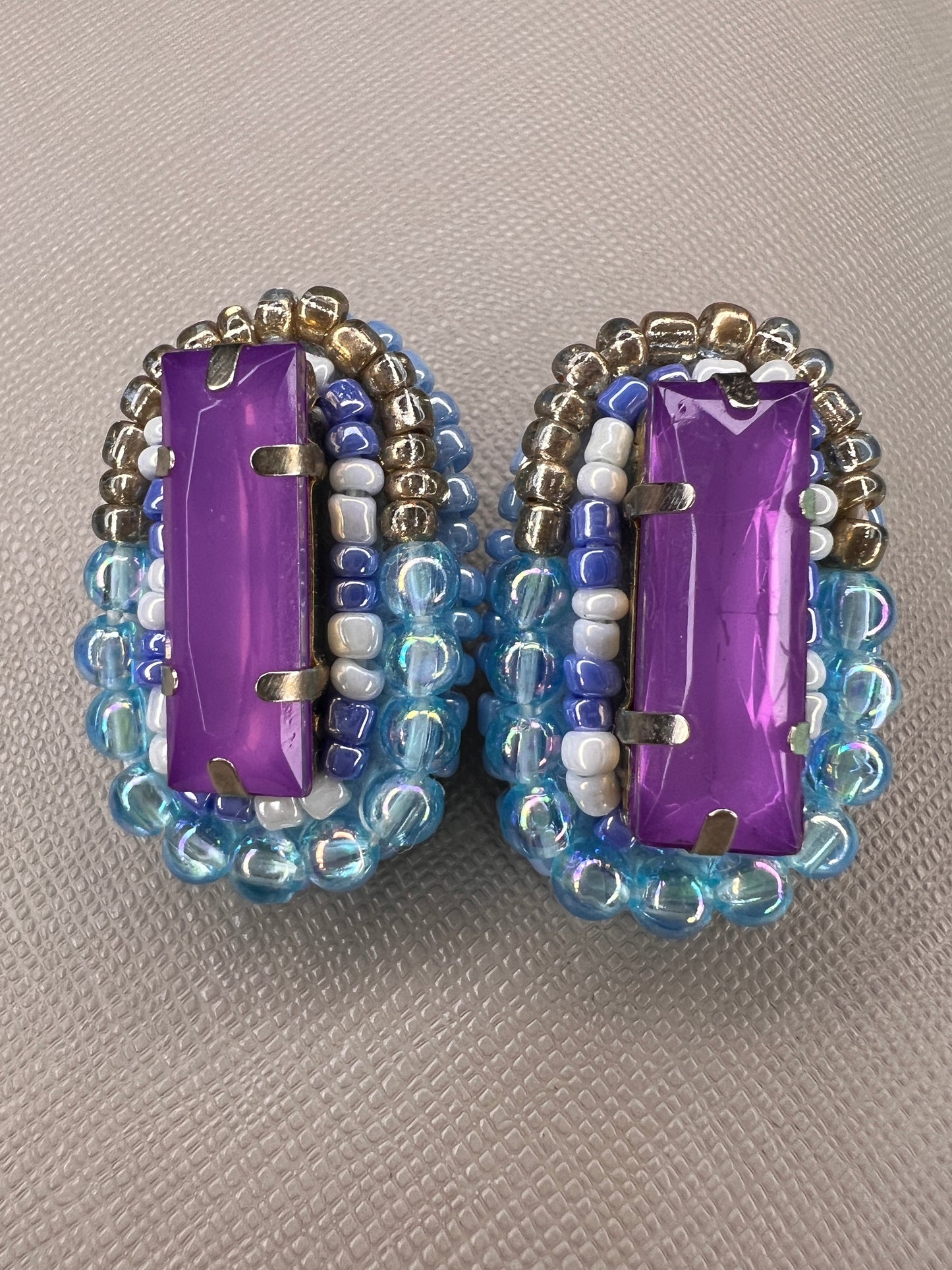 purple beatle earrings