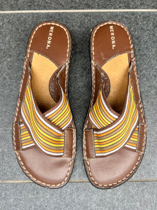 merona striped sandals- 8.5