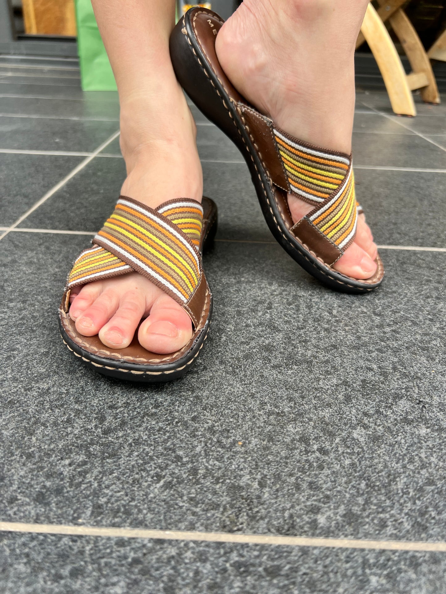 merona striped sandals- 8.5