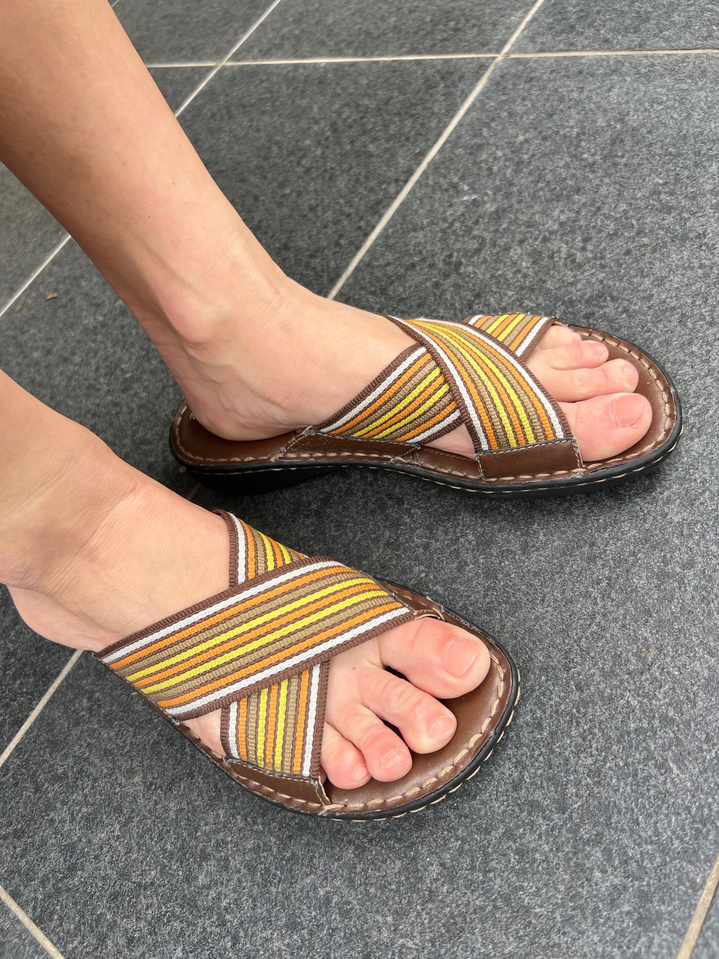 merona striped sandals- 8.5