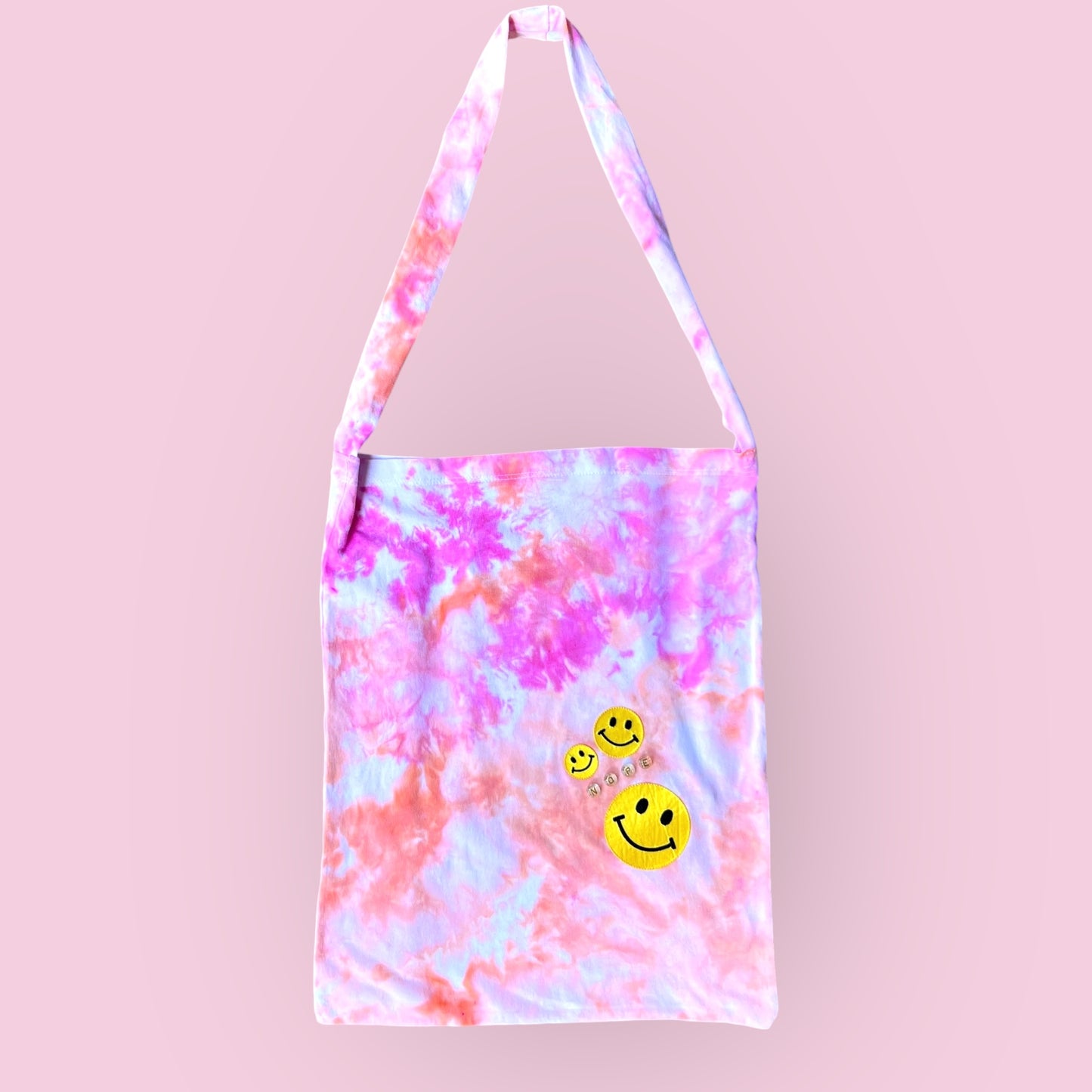 Up-cycled "Nope" Tote- Triple Smile Sorbet
