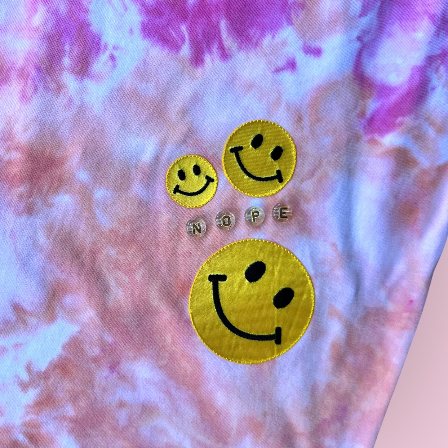 Up-cycled "Nope" Tote- Triple Smile Sorbet