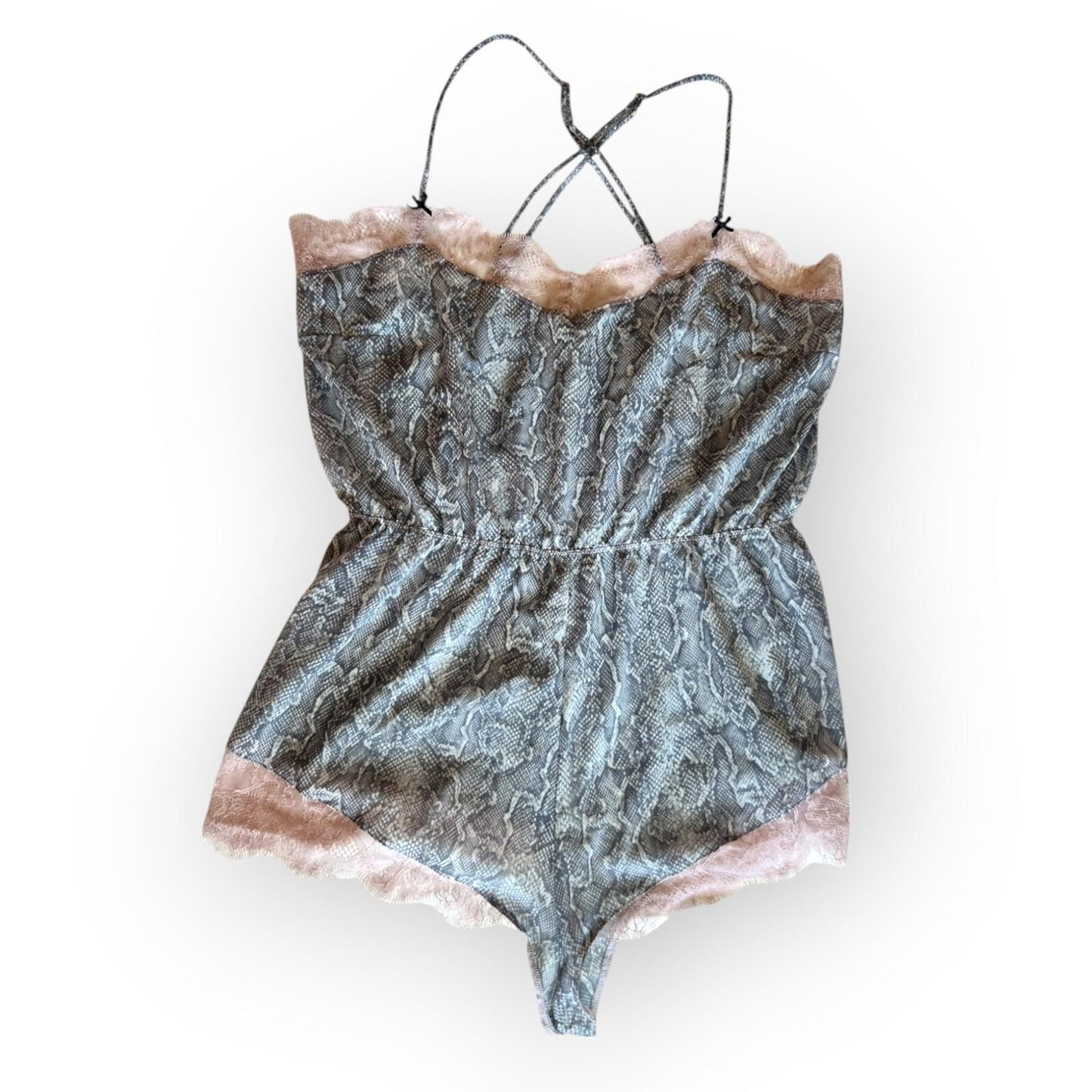 Elle Macpherson Intimates "WILD" ANIMAL PRINT LACE PLAYSUIT  – SIZE M